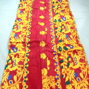 Brand New Animal Printed Tant Jamdani Saree-Cotton