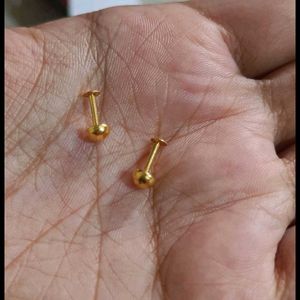 Gold Diamond Cut 22crt Studs