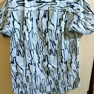 Black And White Print Shirt