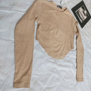 Zara Long Sleeve Crop Top