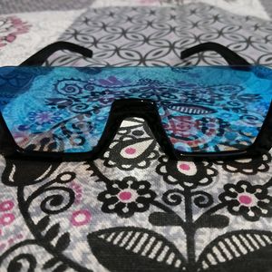 Blue Reflection Sunglasses With Black Frame