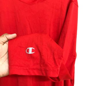 Champion Red Long Sleeve T Shirt
