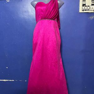 Korean Long Designer Pink Gown