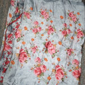 Grey Floral Saree