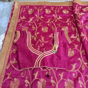 New Heavy Embroidery Saree With Designer Blouse