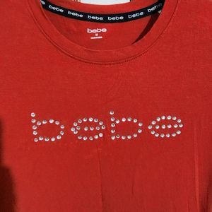 Lovely Bebe Red Slim Fit T Shirt