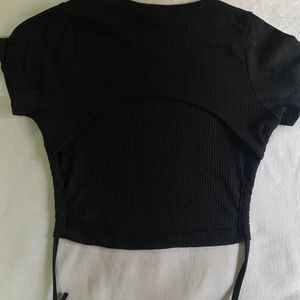 Black Backless Crop top