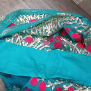 Awsum Ocean Blue Net Saree