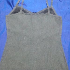 Grey Front Open Tank/ Crop Top