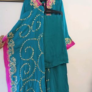 Kurta Set  4 Piece Kameez Inner Plazo And dupatta