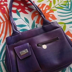 Leather Handbag (Purple Colour)