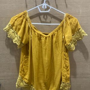 Yellow Offshoulder Top