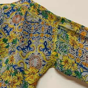 Floral Print Yellow Top(Gipsy)