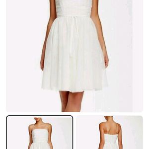 White Flared Net Party Dress/New (Reselling )