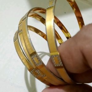 White Gold Polish Bangles