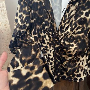 Zara Animal Print Blouse