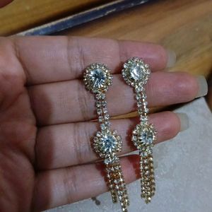 Silver Stone Earring With Golden Body