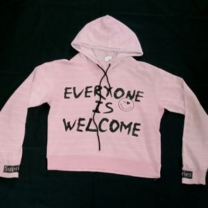 Hoodie Full Sleeve Pink Colour In Lowest Price