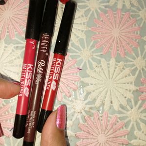 10 Combo Of Lipstick (Lakme+Kiss Matte Lipliner+.)