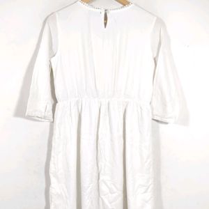 Max Off White Lace Neck Western Dress (Womens)