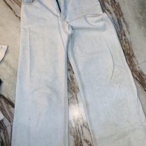 Washed Light Blue Denim Jeans