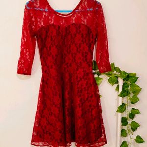 Women's Red Net Dress