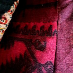 HaIf Jamdani Or Ajrakh print Bengal Handloom Saree