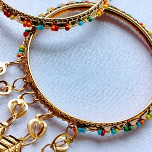 Bangles Colourful Beads/Kadha With Tassels /Latkan