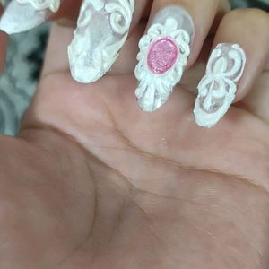 Vintage White Nails