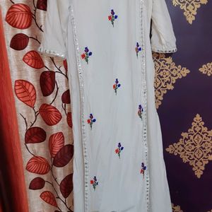 White A Line Kurti Full Length