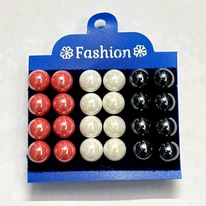 Original Pearls Three Color Moti Pack Of 12 Pair