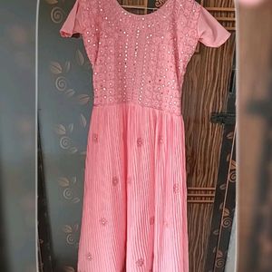 Women's Pink Gown With Dupatta