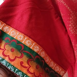 A line Stitched Red Kurti