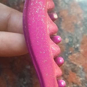 Plastic Pink Banana Claw Clip Zinc