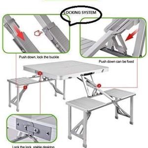 Folding Portable Picnic Table & Chair Set