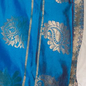 Blue Colour Women Cotton Silk Zaree Saree