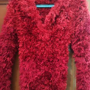 feather fur wool Girl Sweater