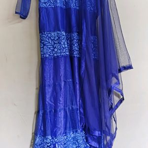 PRETTY BLUE LONG DRESS FOR WOMEN