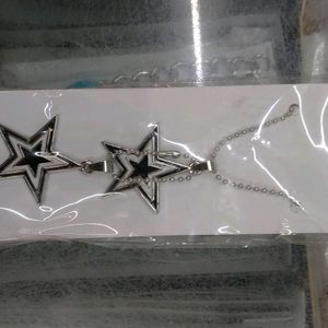 Funky Style 2 Star Chain For Neck