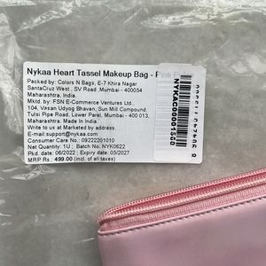 Holographic Heart Tassel Makeup Pouch