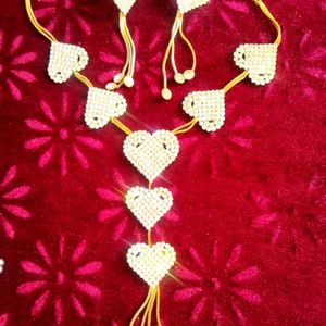 Heart Shape Necklace With Beautiful Earrings