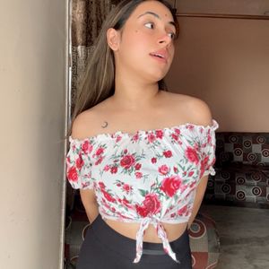 Off Shoulder Crop Top