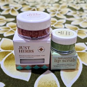 Just Herbs Lip Scrub And Lip& Chick Tint Combo