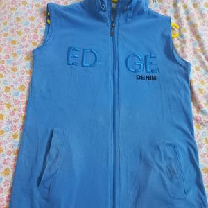 Sleeveless Blue Hoodie