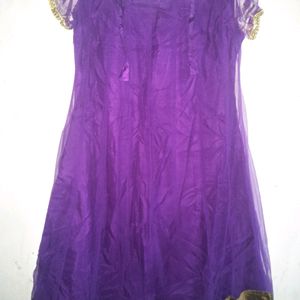 Purple Anarkali Set