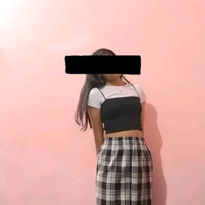 Black and White Check Skirt