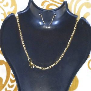 Neck pendent chain Gold silver eyerring Combo evil