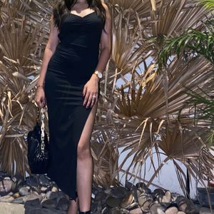 Backless Bodycon Slit Dress