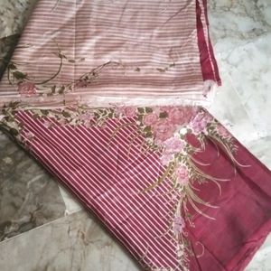 floral printed soft silk saree attached फॉल