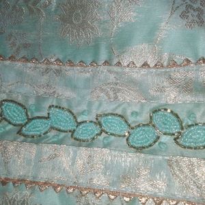 Like New Silk Dress Top Bottom Dupatta XXL